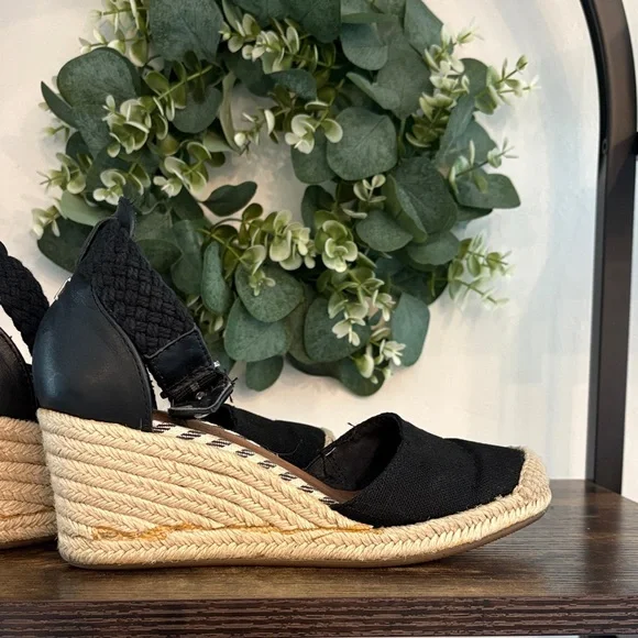 Sperry Black Espadrille Wedge Sandals - Picture 5 of 6
